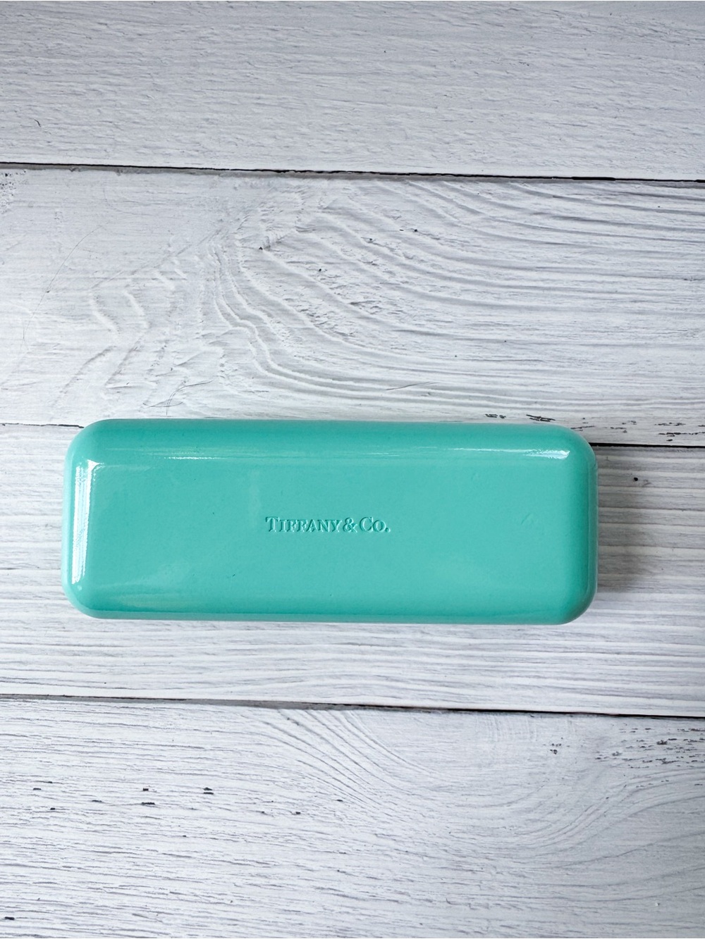 Tiffany & Co Eyeglass Case Hard Shell Glossy Turquoise Tiffany Blue Sunglasses